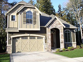 photo of garage side of completed Avocet home plan